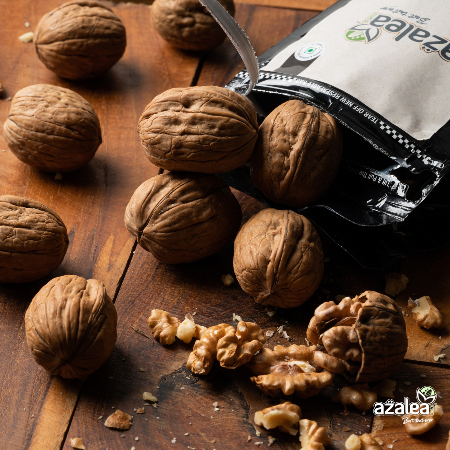 Azalea Nuts Premium In-Shell Walnuts 250gm – Inshell Walnut | Whole california Akhrot | Natural Brain Food