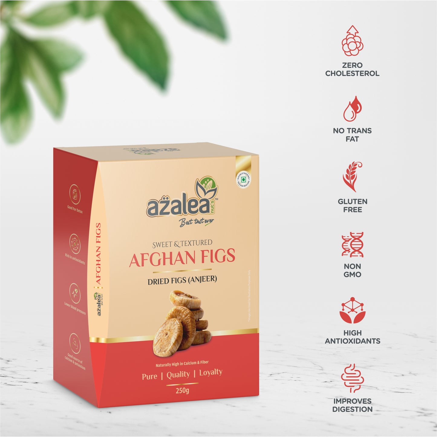 Azalea Nuts Premium Dried Figs (Anjeer) 250gm | Naturally Sweet & Fiber-Rich | Soft & Juicy Dry Fruit
