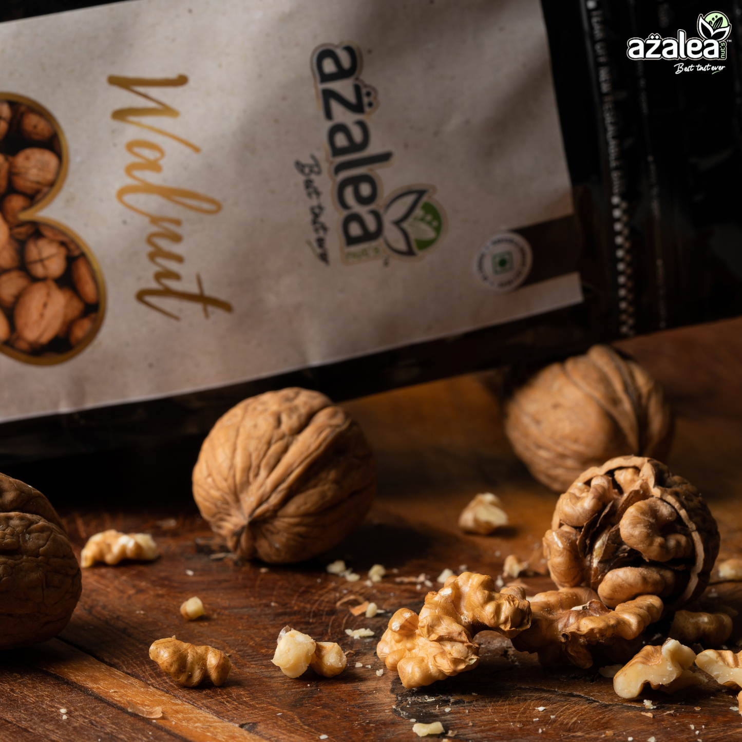 Azalea Nuts Premium In-Shell Walnuts 250gm – Inshell Walnut | Whole california Akhrot | Natural Brain Food