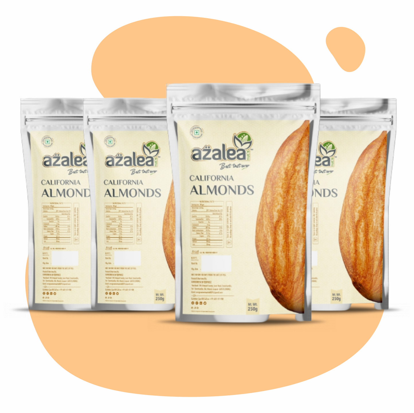 Azalea Nuts Premium California Almonds - badam - 250gm