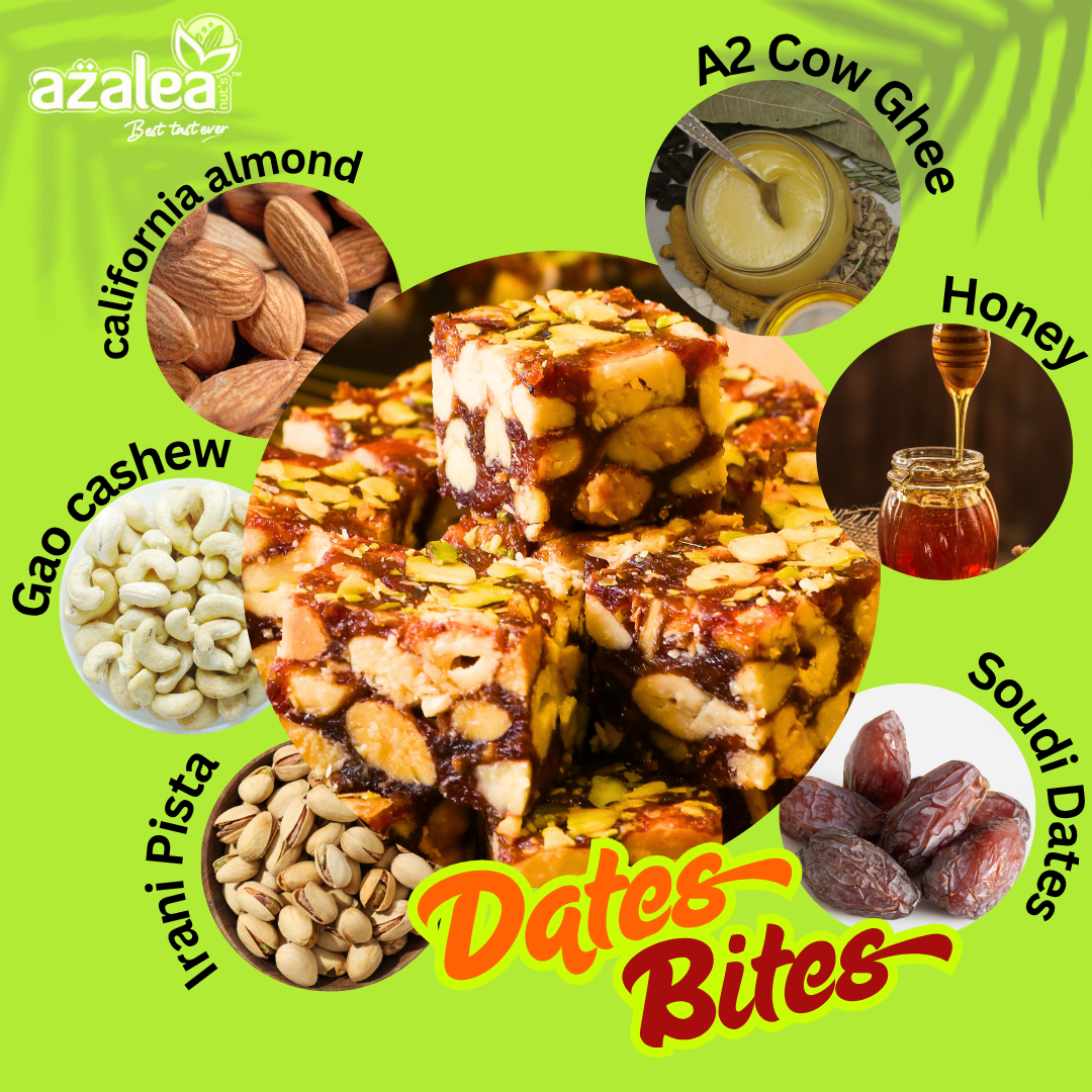 Azalea Nuts Dates Bites Dry Fruits Punch - No Sugar Premium Homemade Sweet Delight