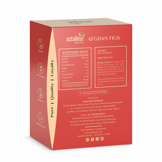 Azalea Nuts Premium Dried Figs (Anjeer) 250gm  | Naturally Sweet & Fiber-Rich | Soft & Juicy Dry Fruit