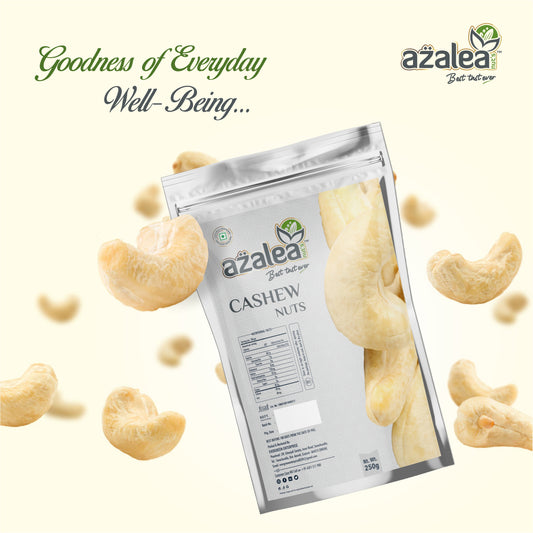 Azalea Nuts Premium Goa Cashews 250gm – WW320 | Whole Crunchy Kaju | No Preservatives
